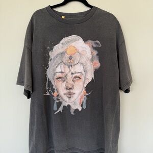 Gallery Dept Black Alone in Silence Gallery Tee Size Men's Medium - Dark grey